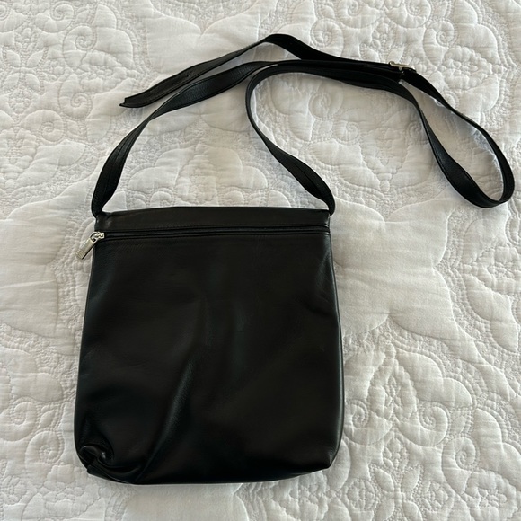 Scuola del Cuoio Italian Leather Purse Crossbody Bag Florence Italy Black - Picture 5 of 7